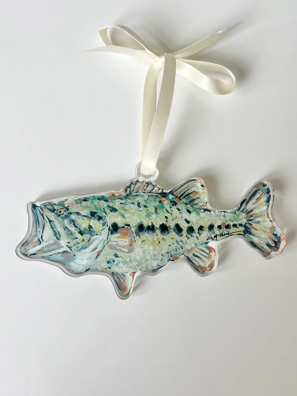 GONE FISHING BASS ACRYLIC ORNAMENT