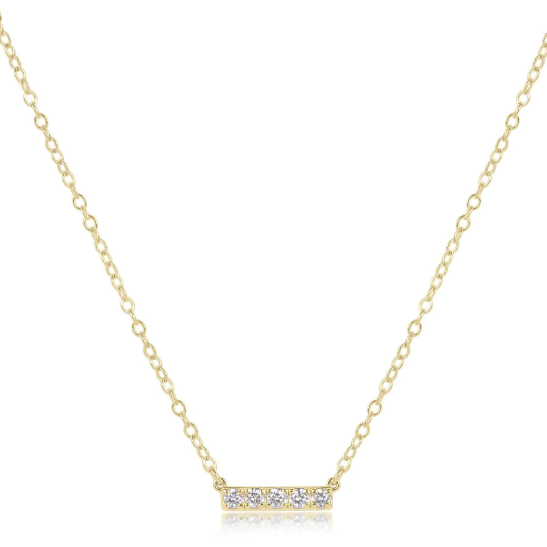14KT GOLD AND DIAMOND SIGNIFICANCE BAR NECKLACE - FIVE