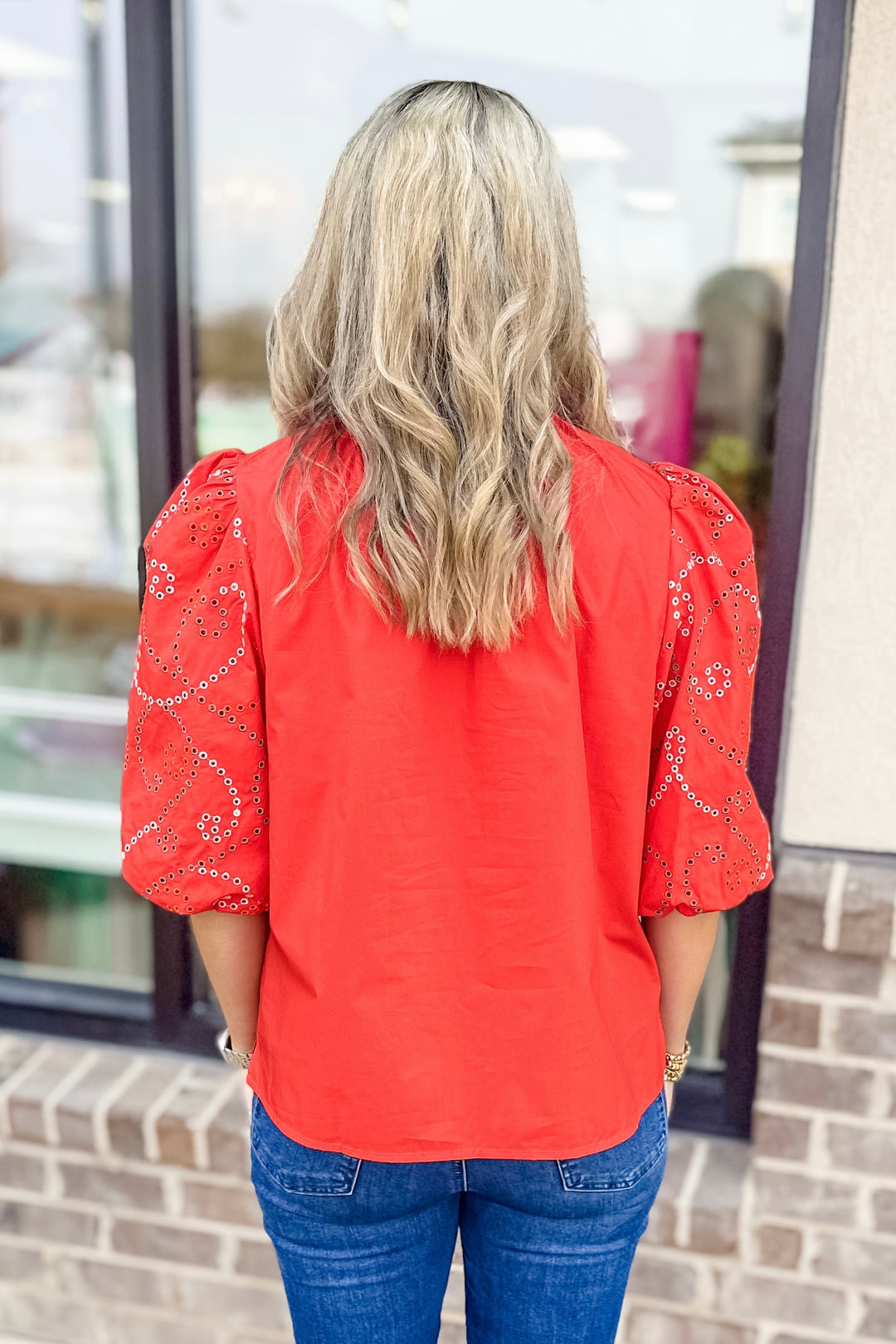 EMILY LOVELOCK: RED LILLY TOP