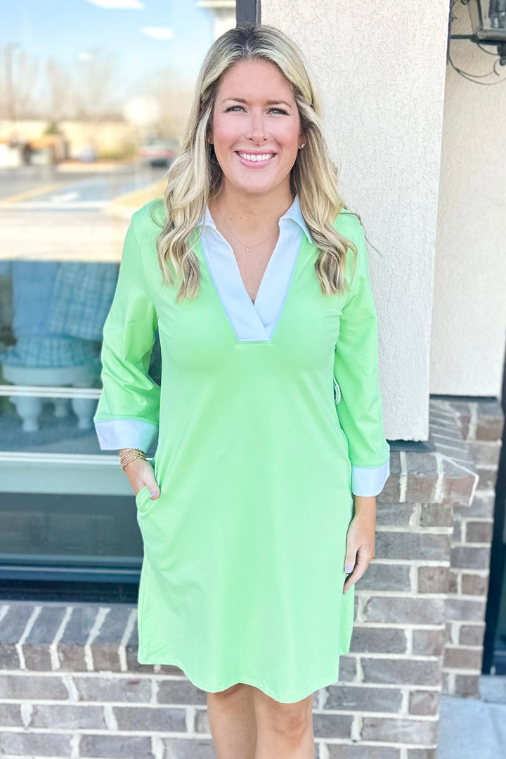 SPARTINA: TAYLOR JERSEY DRESS | PISTACHIO GREEN