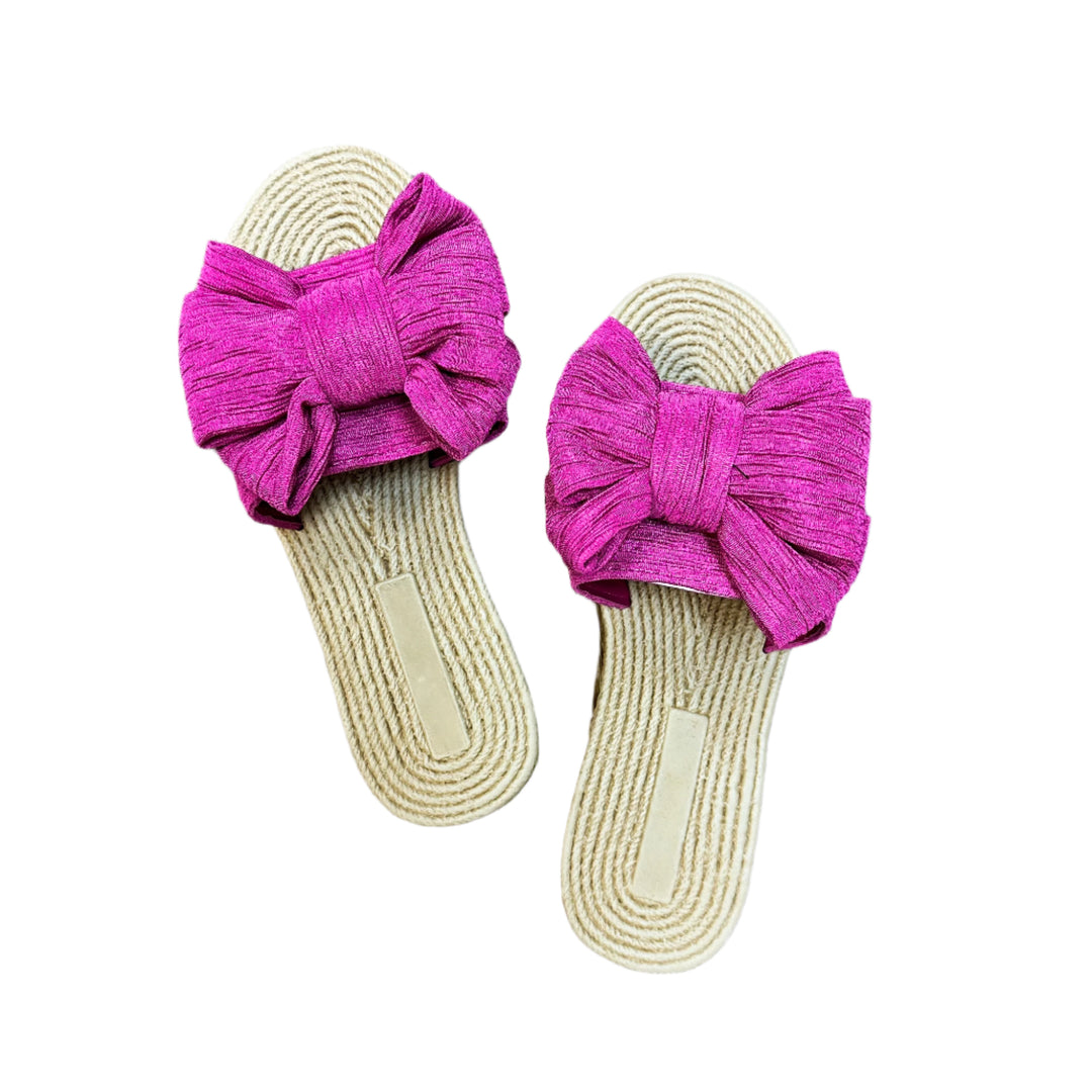 PINK PLEATED BOW SANDAL