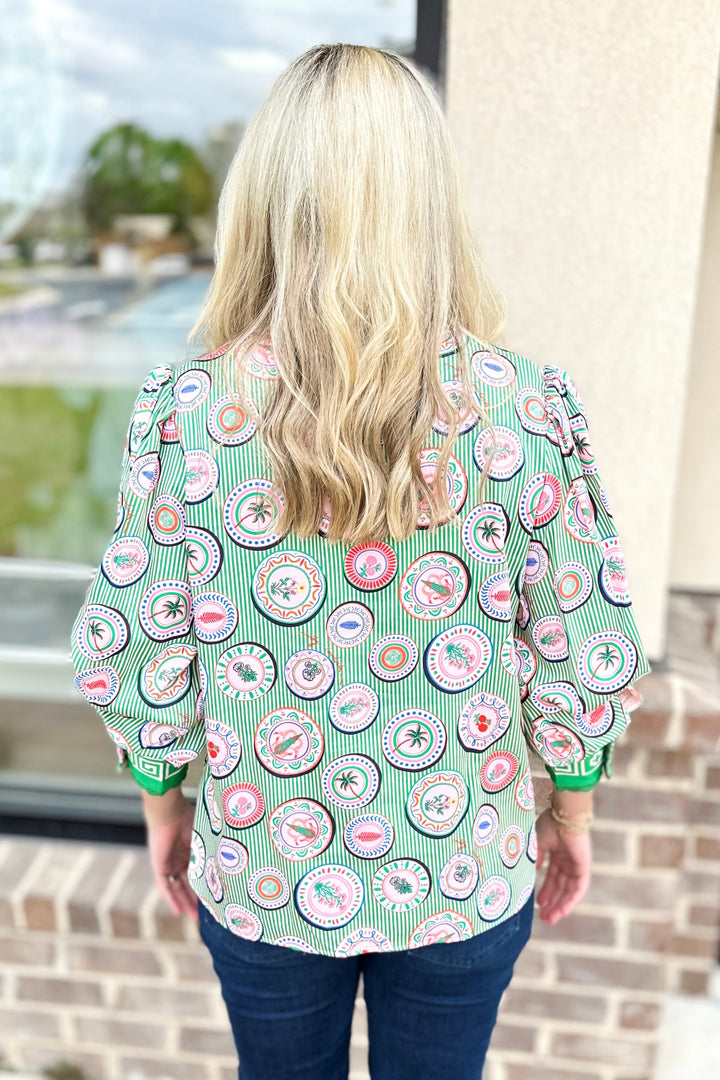 EMILY LOVELOCK: GREEN HAILEY BLOUSE