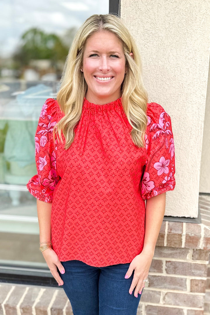 EMILY LOVELOCK: RED LILLY BLOUSE