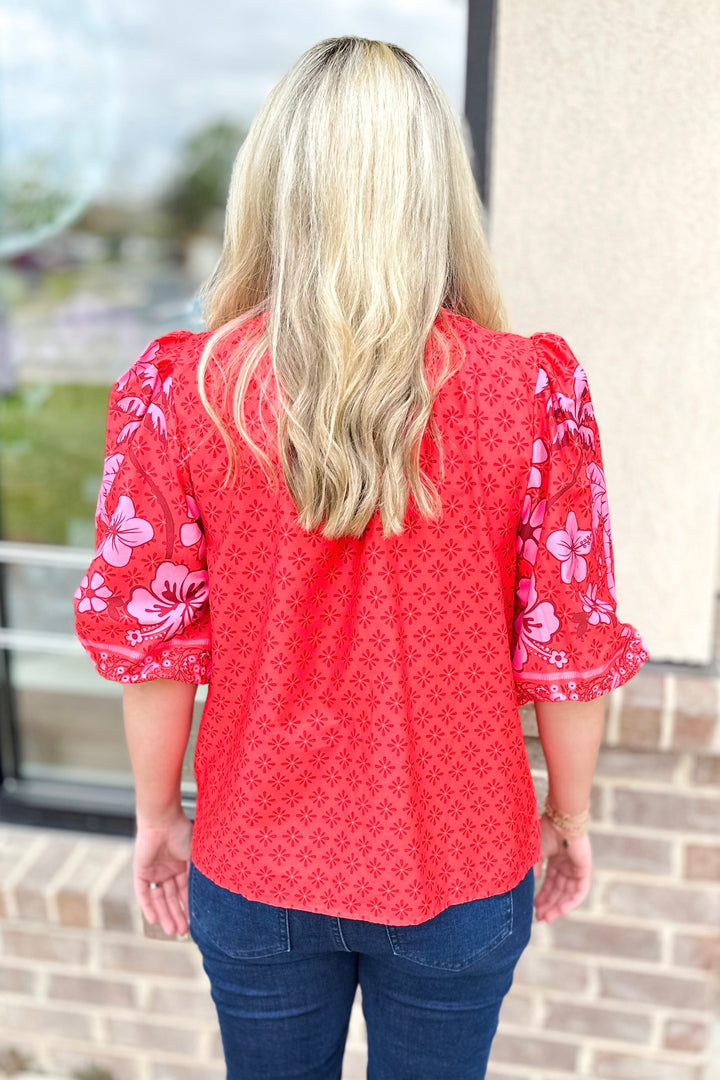 EMILY LOVELOCK: RED LILLY BLOUSE