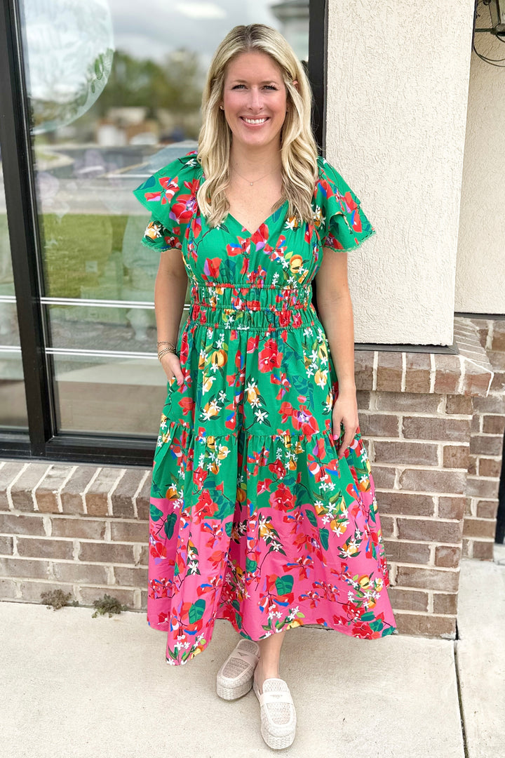 EMILY LOVELOCK: GREEN VALENTINA DRESS