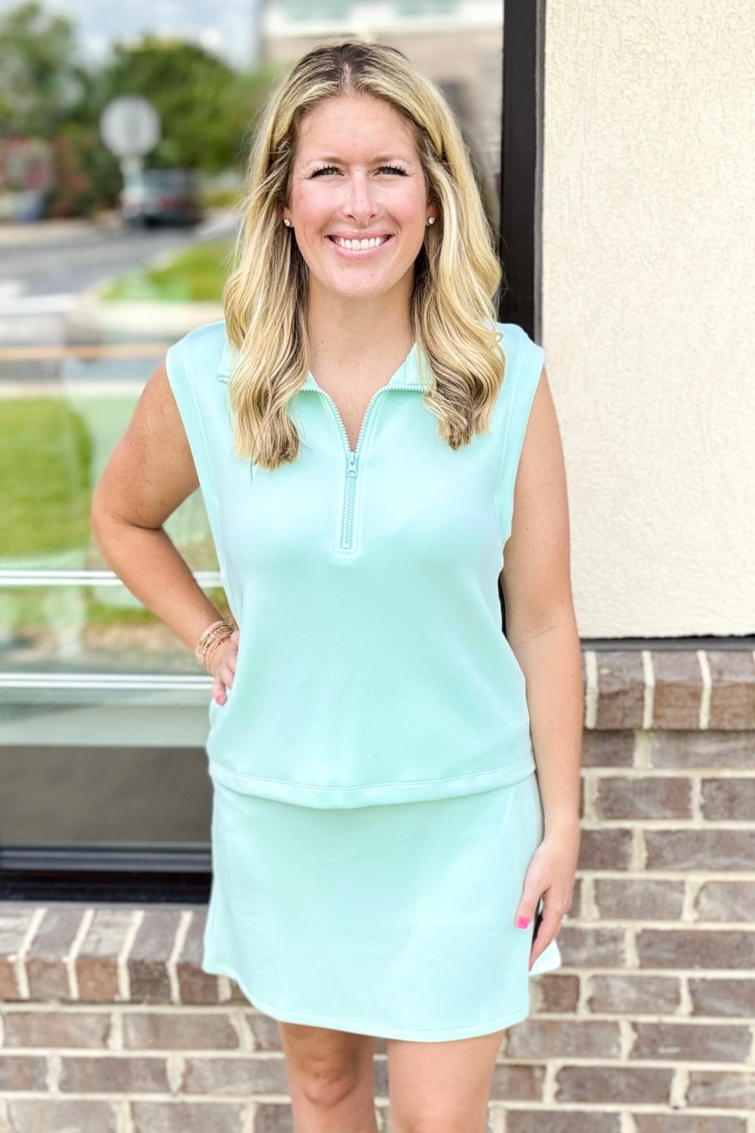 MINT ZIP TANK & SKORT SET