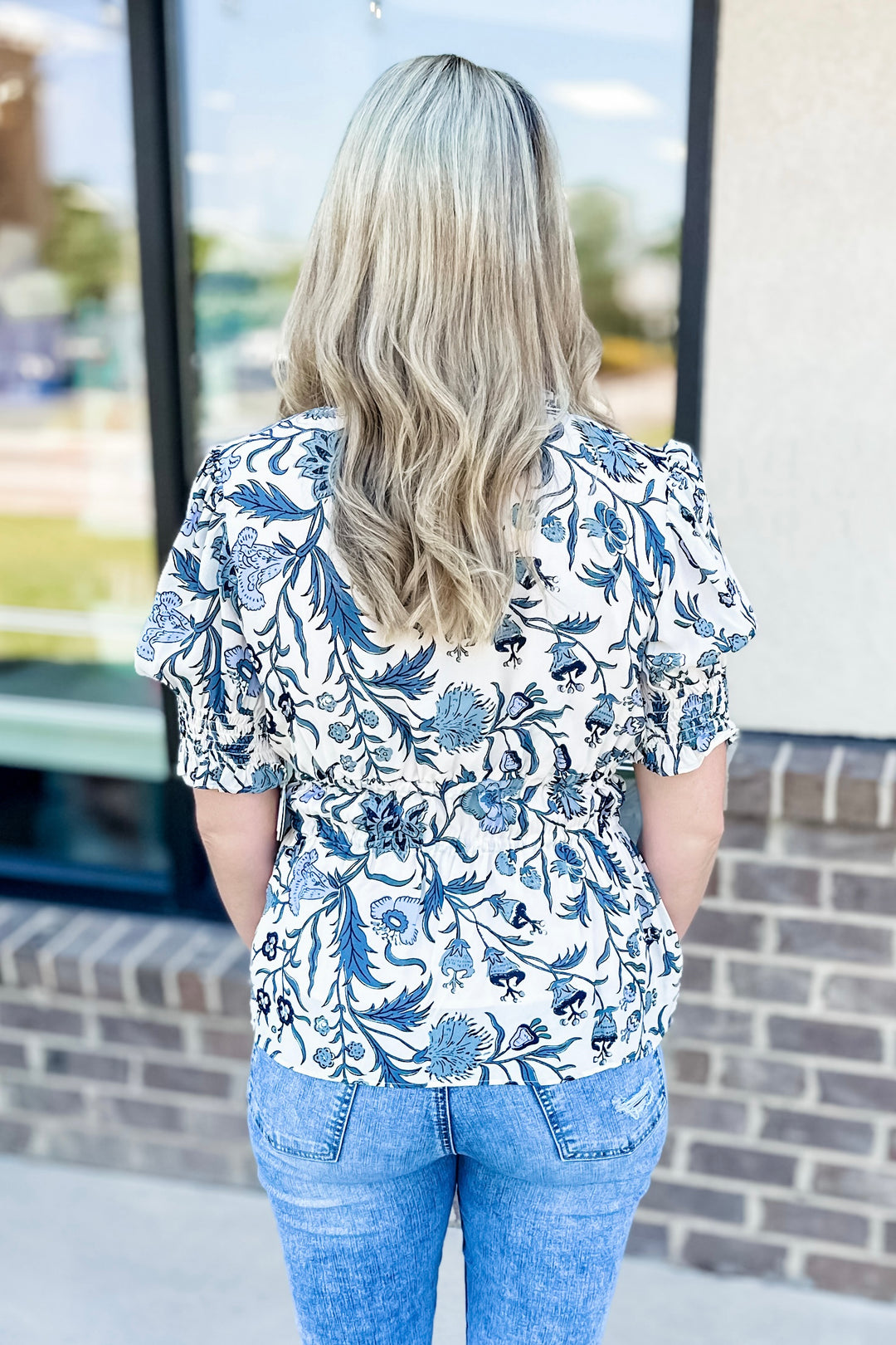 SPARTINA: ISADORA BLOUSE | HAMILTON FLORAL BLOCK CREAM