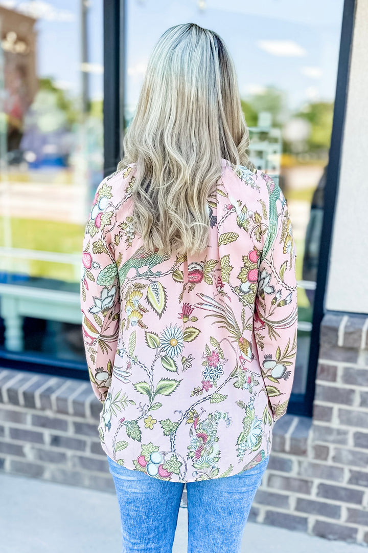 SPARTINA: CORA SILK BLOUSE | SUGAR MILL PEACOCK PINK