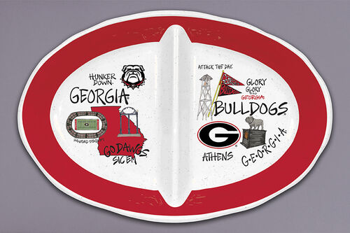 UGA 2 SECTION MELAMINE DISH