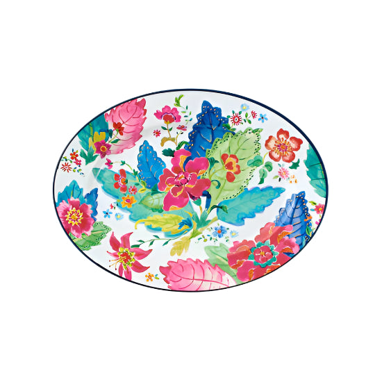TOBACCO LEAF MELAMINE OVAL PLATTER
