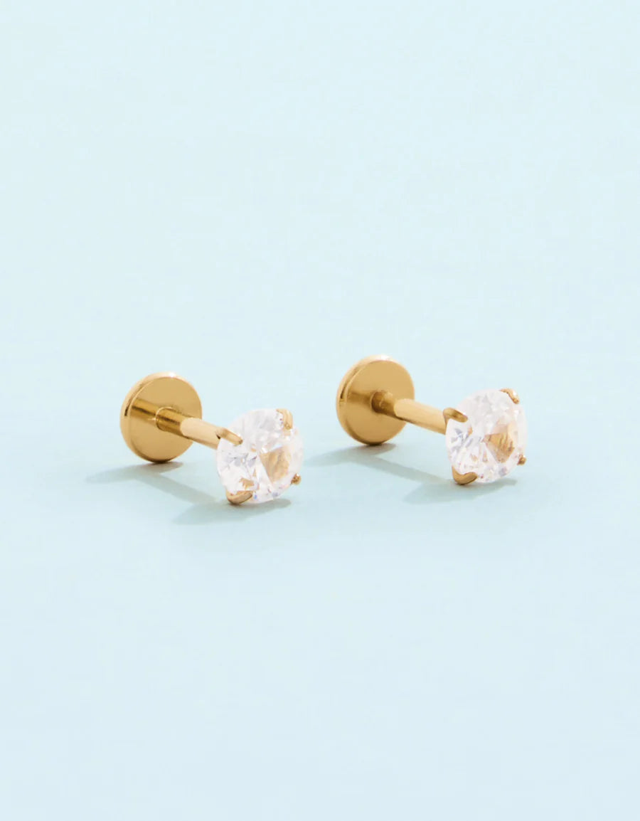 CRYSTAL SPOT ON FLAT BACK STUD EARRINGS