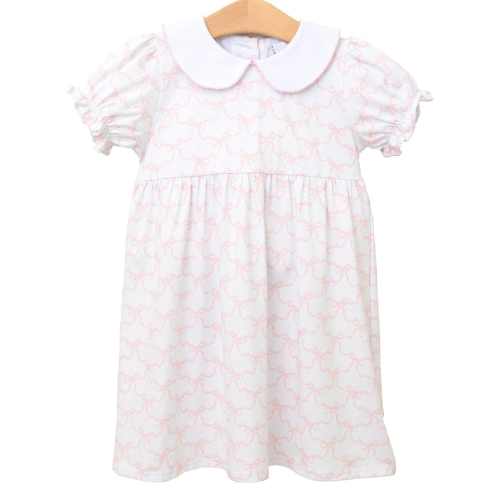 PINK TRELLIS BOW CHARLOTTE DRESS