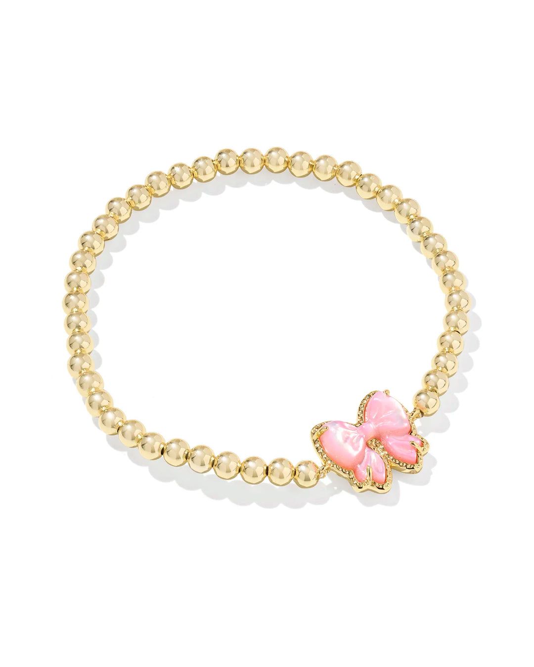 HAILEY BOW STRETCH BRACELET, GOLD BLUSH IVORY MOTHER OF PEARL