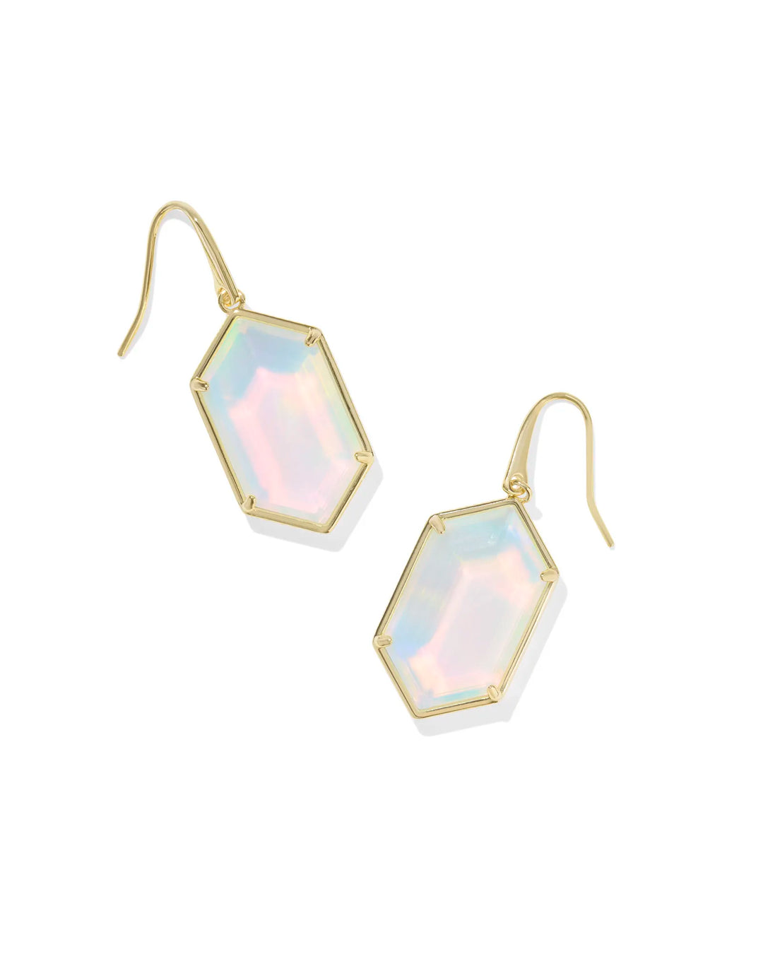 HALLIE DROP EARRINGS, GOLD OPALITE ILLUSION