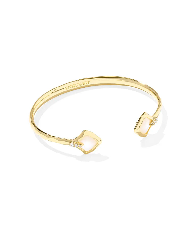 JOELLE CUFF BRACELET, GOLD IVORY MOTHER OF PEARL