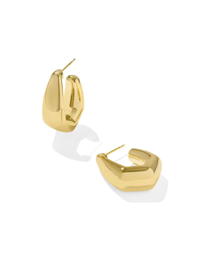 KAIA SMALL HOOP EARRINGS, GOLD