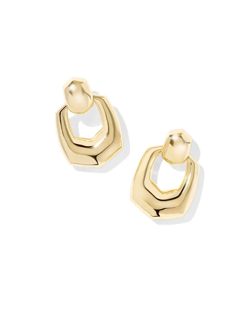 KAITLIN OPEN FRAME EARRINGS, GOLD