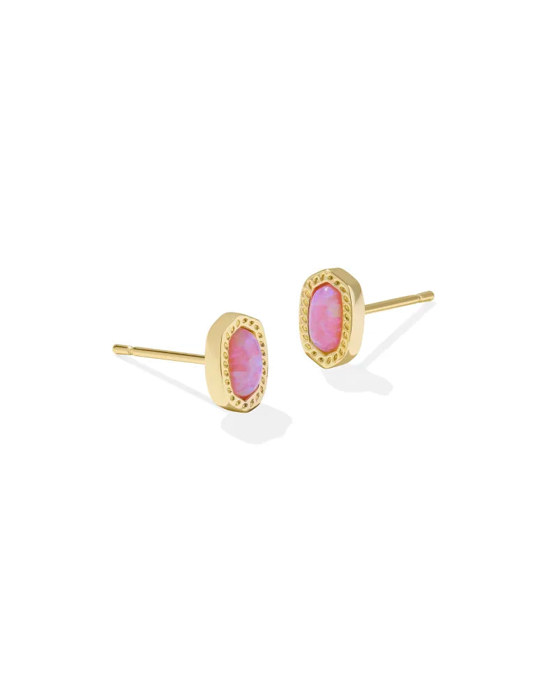 MINI ELLIE STUD EARRINGS, GOLD CARNATION KYOCERA OPAL