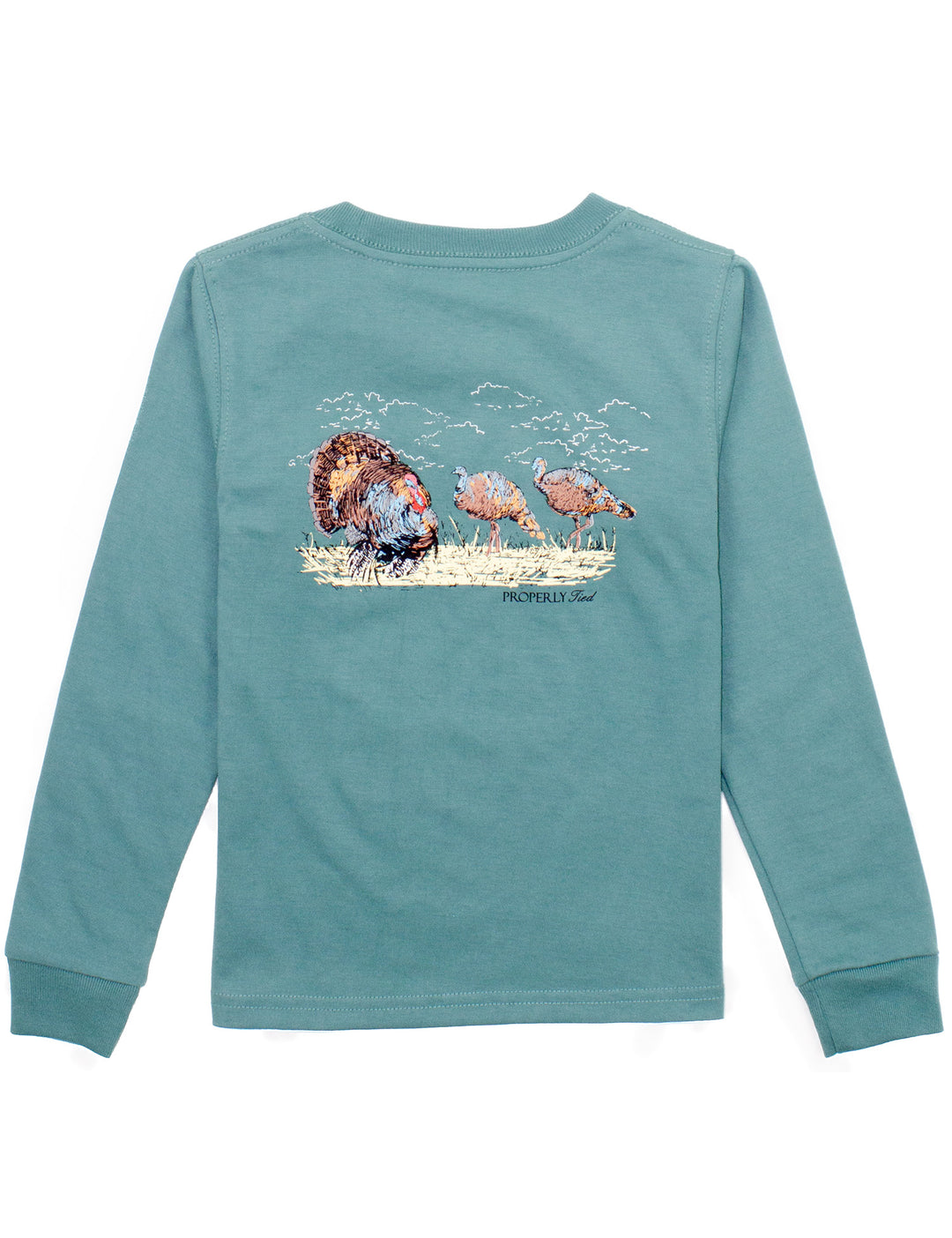 TURKEY HUNT MARINE GREEN LONG SLEEVE TEE
