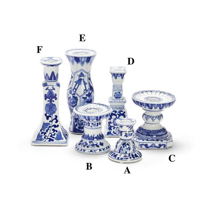 BLUE & WHITE CANTON CANDLEHOLDER