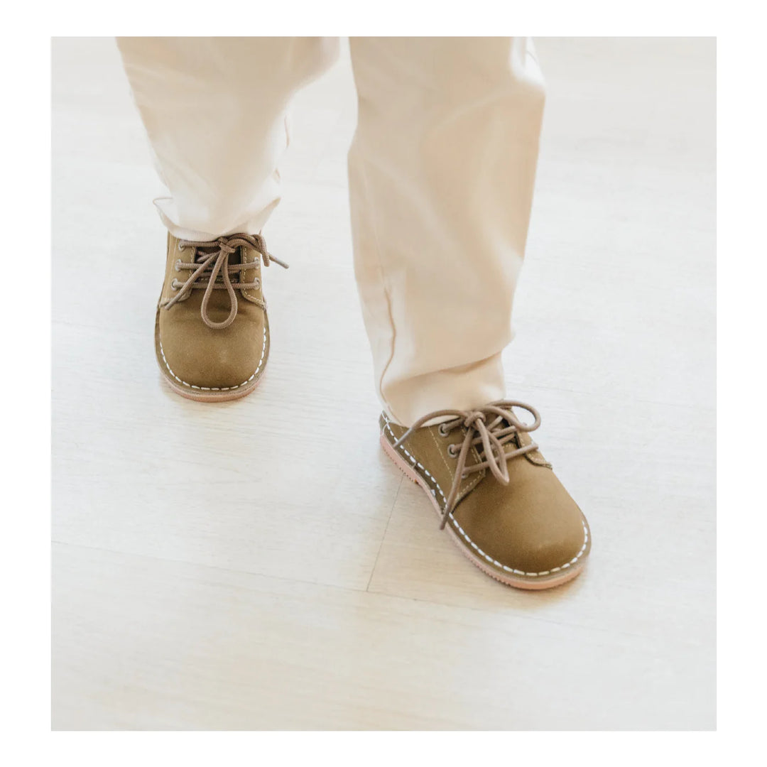 KHAKI TYLER LEATHER LACE UP SHOE