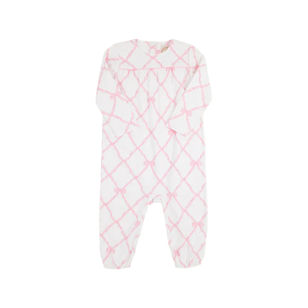 The Beaufort Bonnet Company: Belle Meade Bow Long Sleeve Penny’s Playsuit – Classic Baby Girl One-Piece with Signature Bow Print | Walker Boutique
