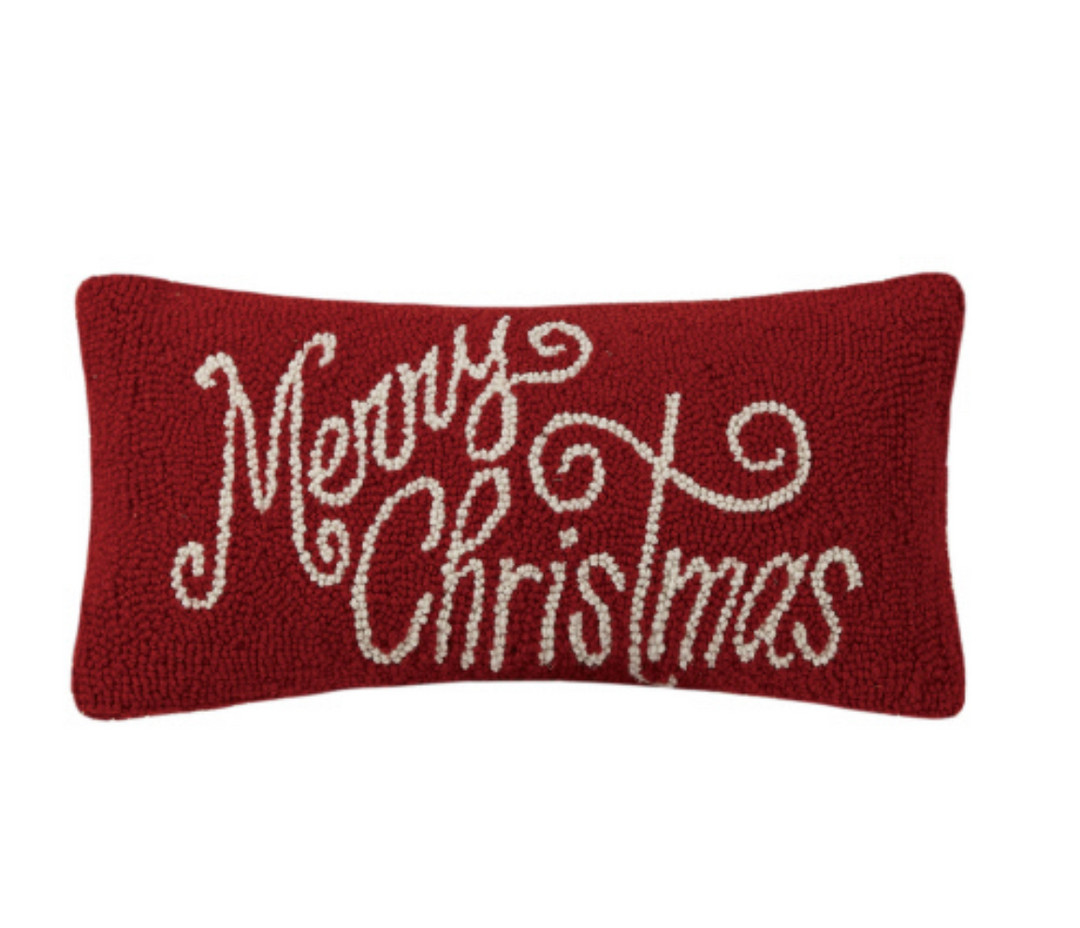 RED MERRY CHRISTMAS HOOK PILLOW