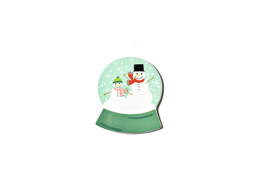 Snow globe with snowmen on a white background