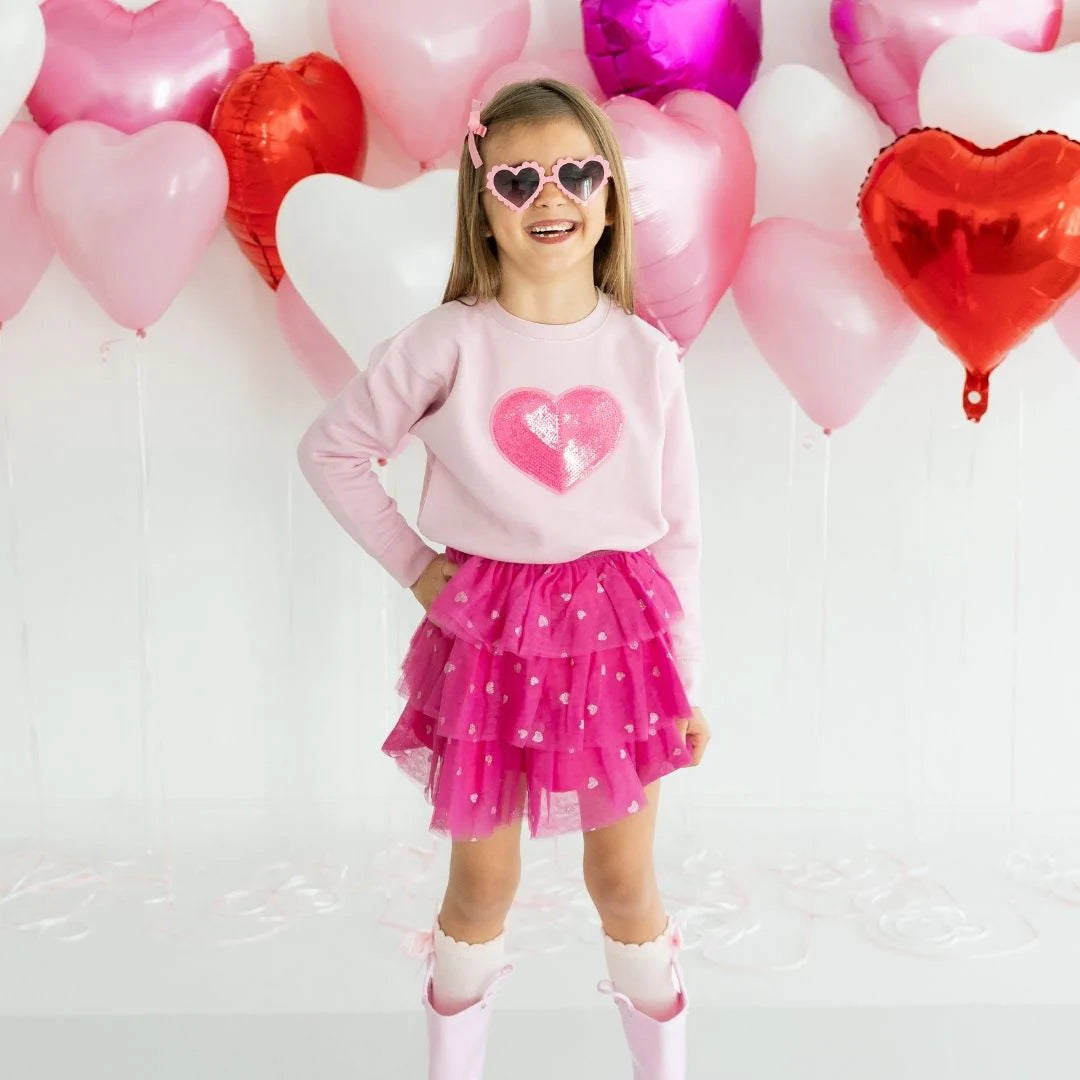 HEART SEQUIN PATCH VALENTINE'S SWEATSHIRT