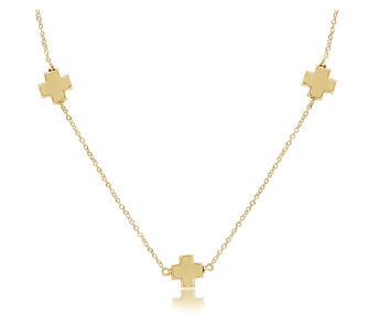 15" CHOKER SIMPLICITY CHAIN GOLD - SIGNATURE CROSS
