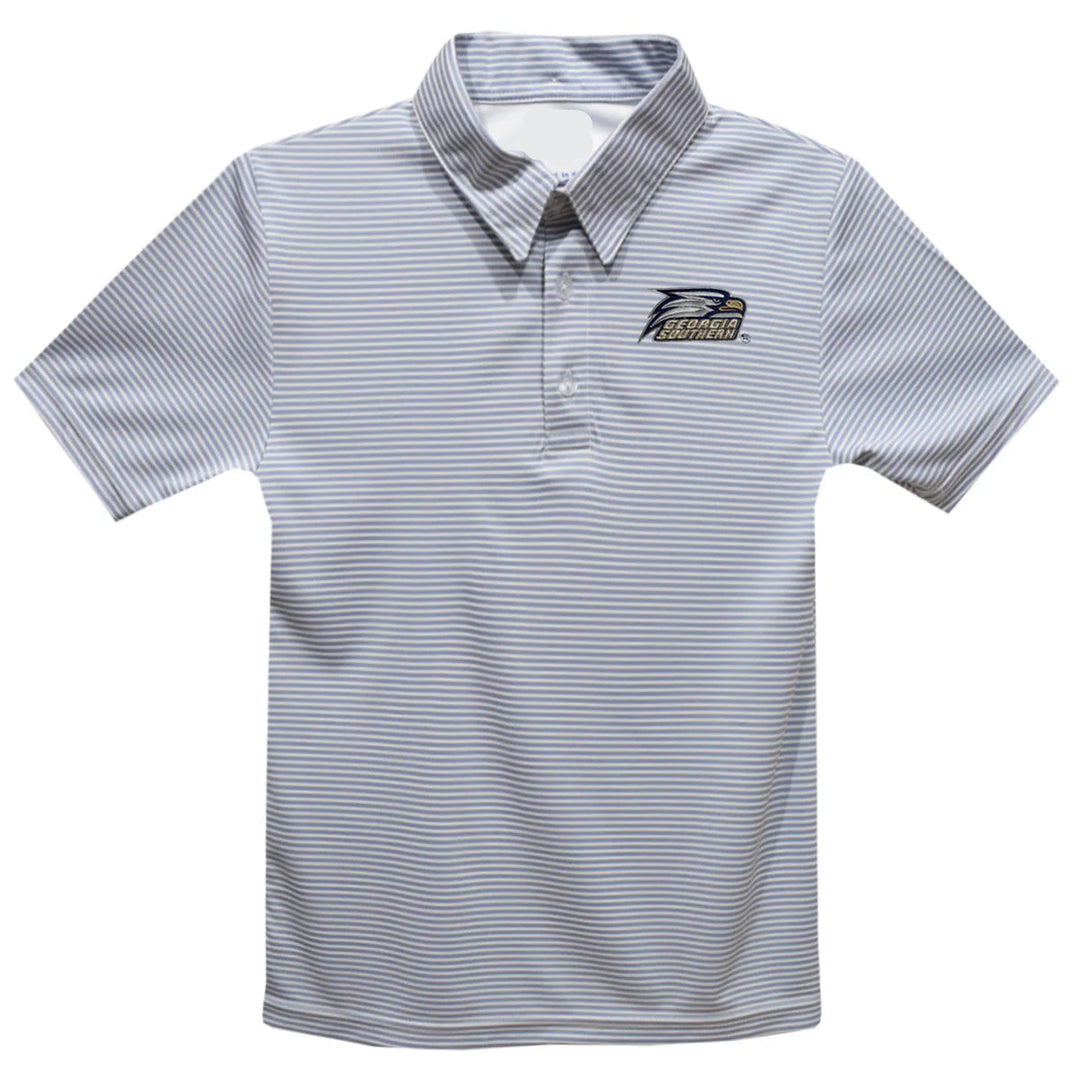 GSU GRAY STRIPED POLO BOYS