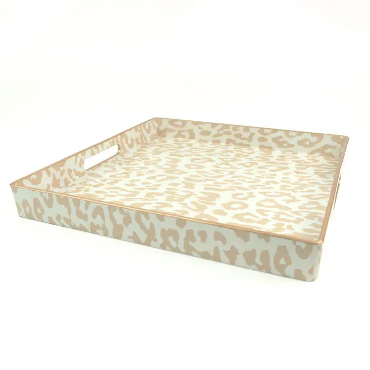 NATURAL LEOPARD SQUARE TRAY