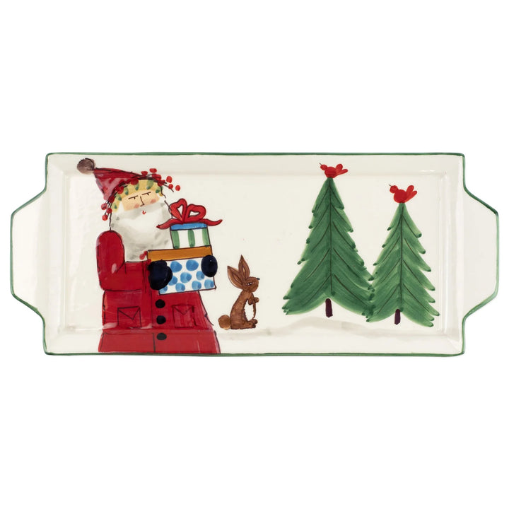 OLD ST. NICK HANDLED RECTANGULAR PLATTER
