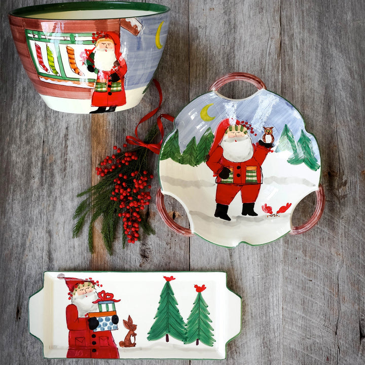 OLD ST. NICK HANDLED RECTANGULAR PLATTER