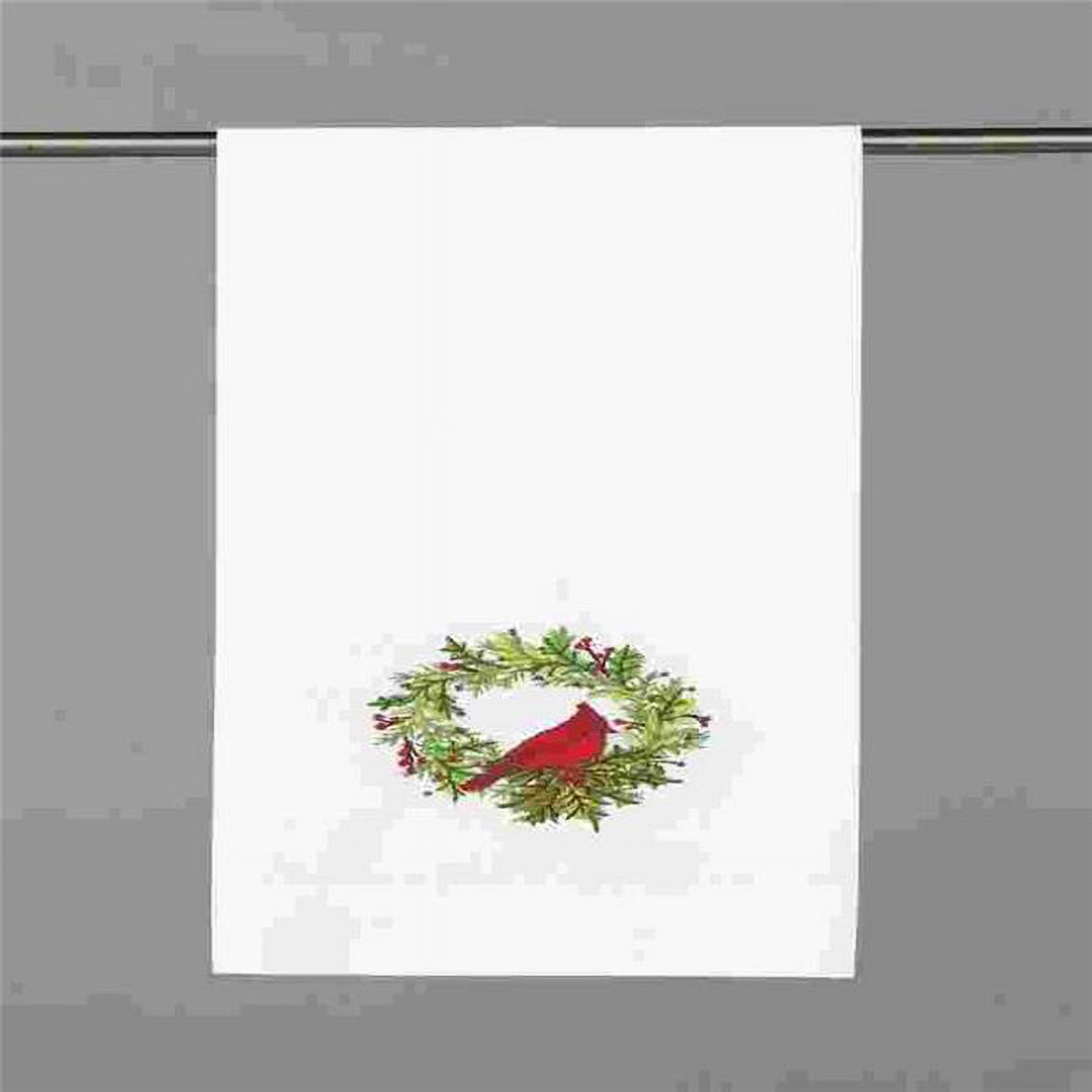 CARDINAL WREATH GUEST TOWEL