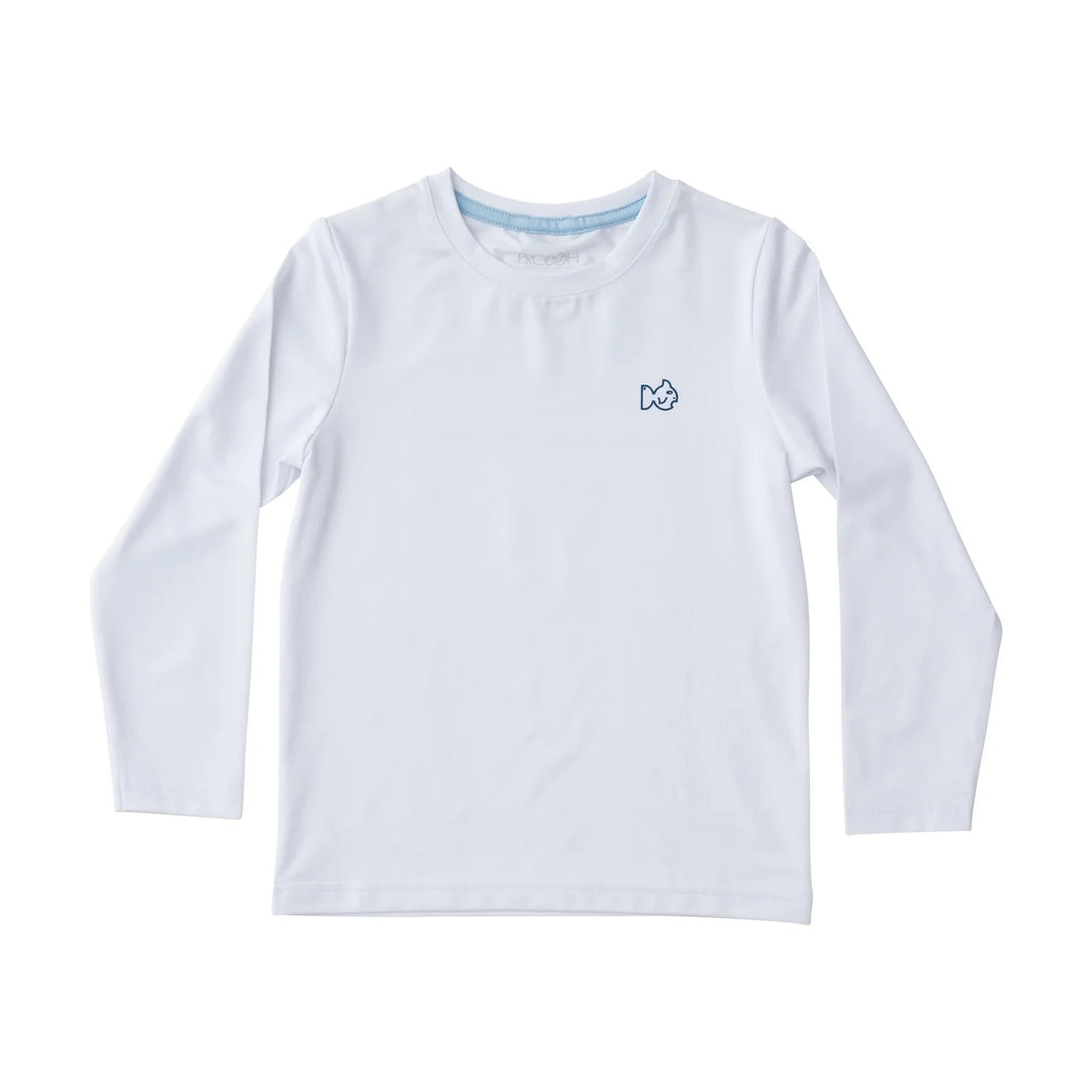 AMERICAN FLAG LONG SLEEVE WHITE PERFORMANCE TEE
