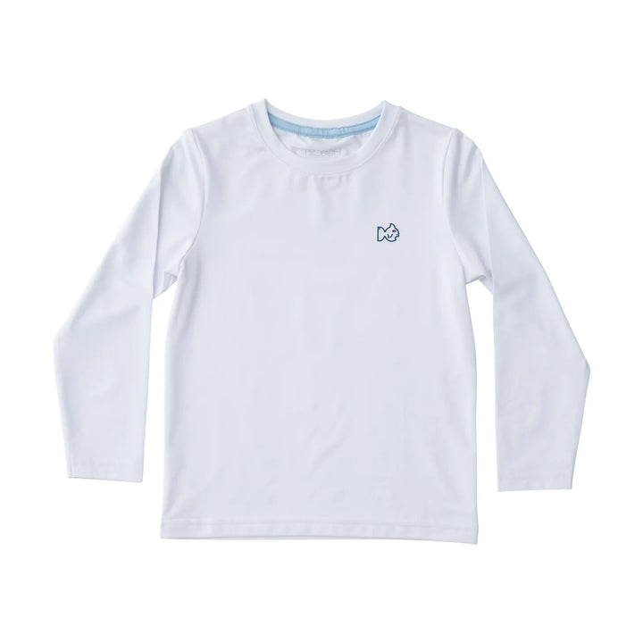 AMERICAN FLAG LONG SLEEVE WHITE PERFORMANCE TEE
