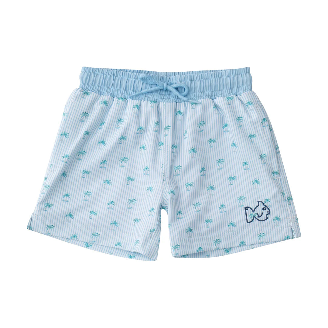 PALM TREE STRIPE BOOGIE BOARD SWIM TRUNK