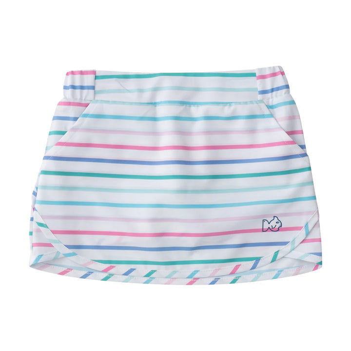FUCHSIA PINK MULTI COLOR STRIPE CAROLINA CATCH SKORT