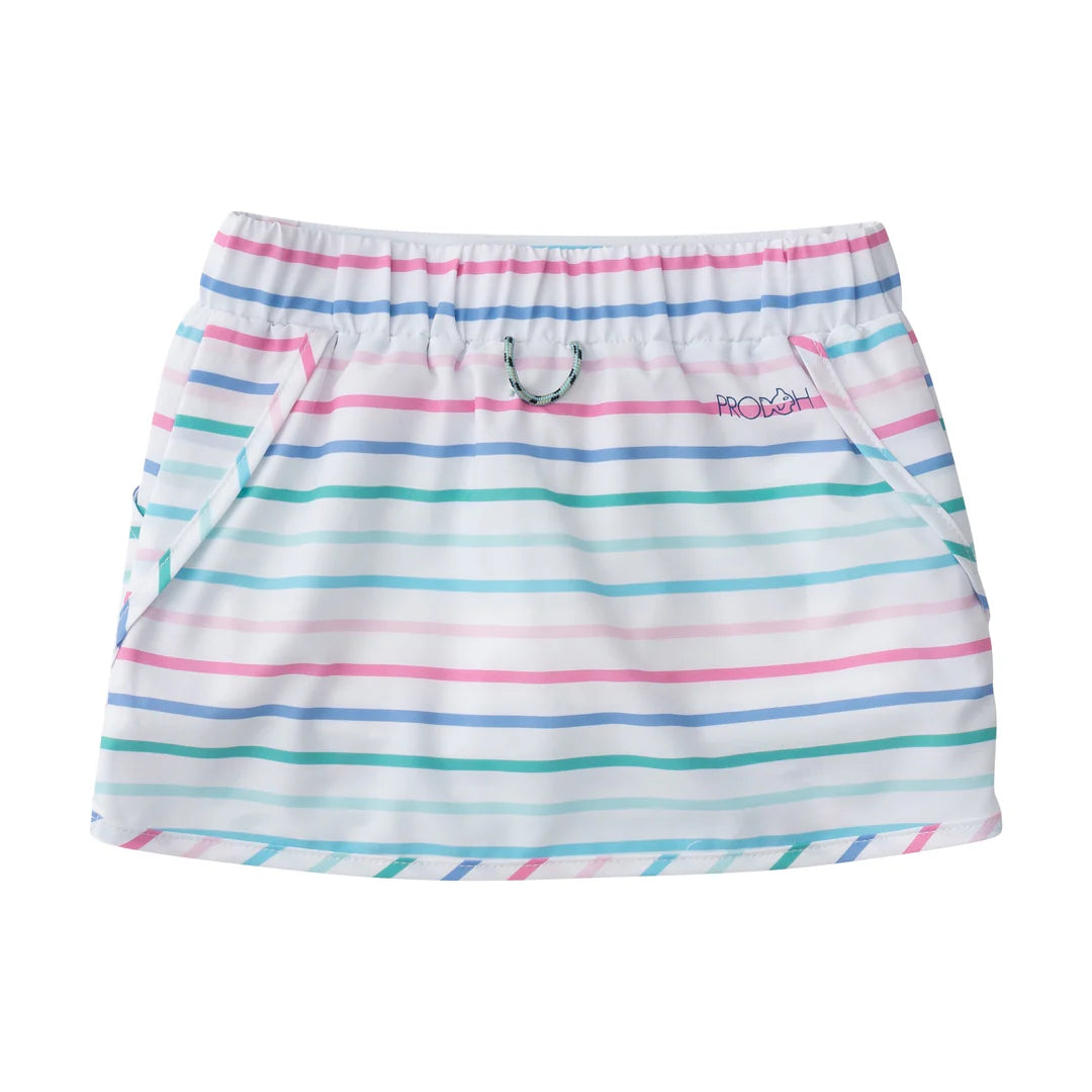 FUCHSIA PINK MULTI COLOR STRIPE CAROLINA CATCH SKORT