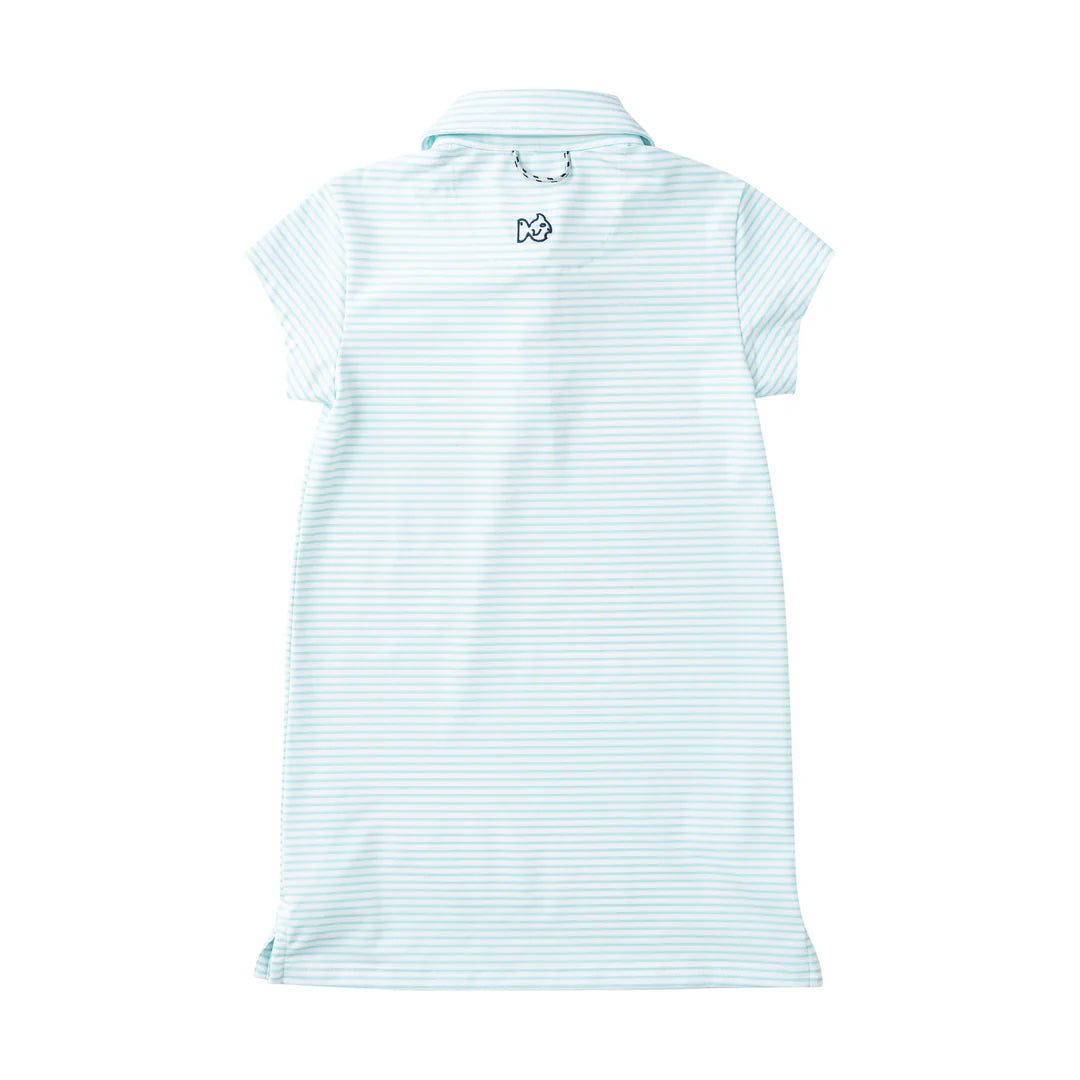 light blue polo dress Ralph Lauren Girls' 7-16 Stretch Mesh Polo Collar Dress - Estate Blue