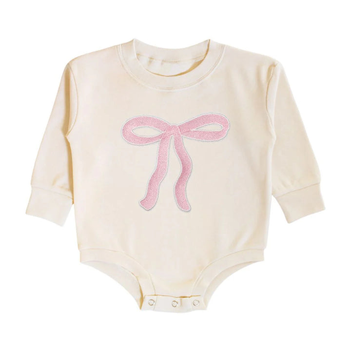 COQUETTE BOW PATCH LONG SLEEVE BUBBLE