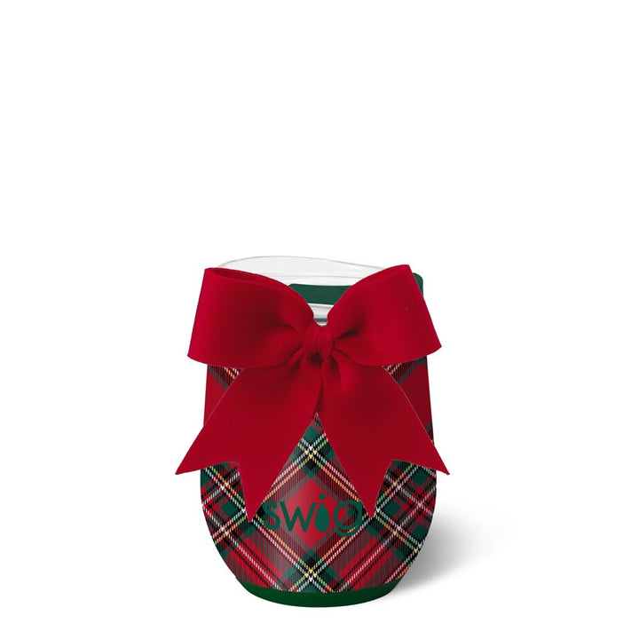 CHRISTMAS PLAID STEMLESS WINE CUP