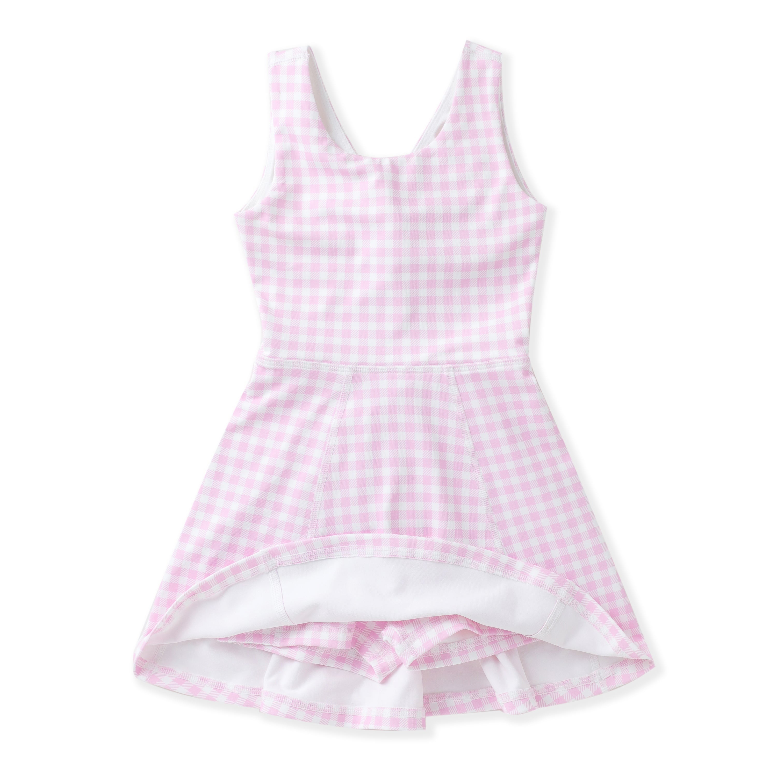 Girls Pink Gingham Tennis Tank Dress | Swoon Kids Activewear