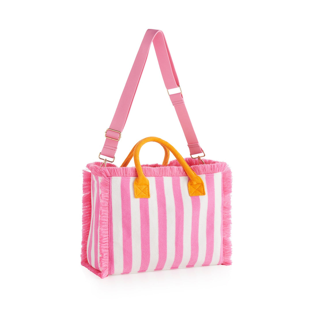 PINK CABANA STRIPE TOTE