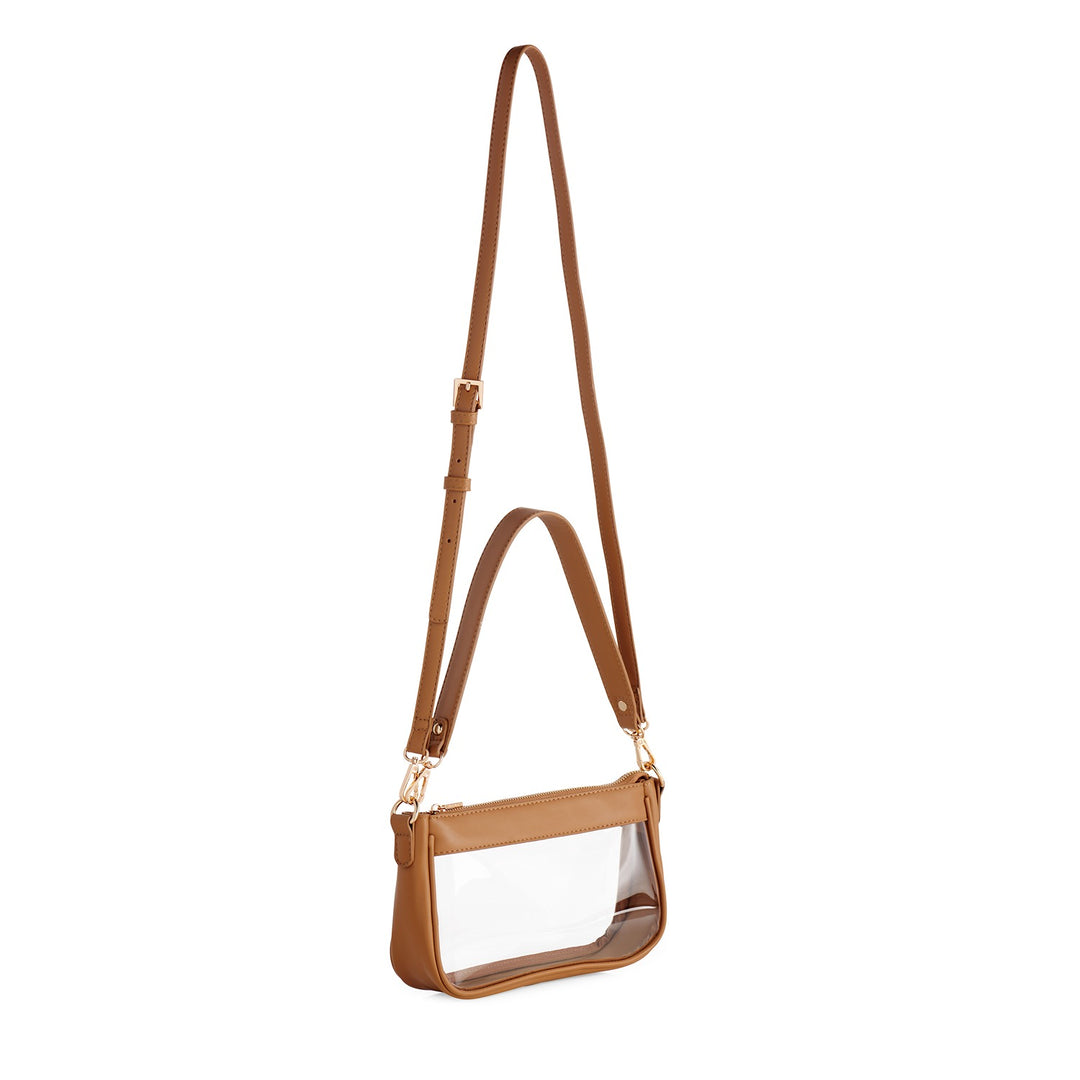 TAN TAYLOR 2-WAY SHOULDER CLEAR BAG