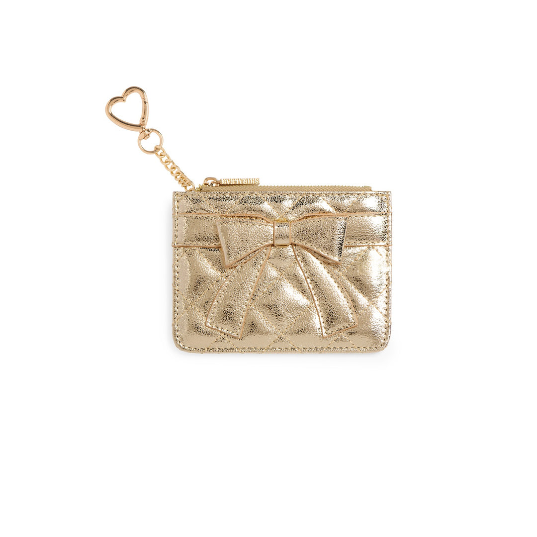 GOLD QUILTED BOW CARD CASE