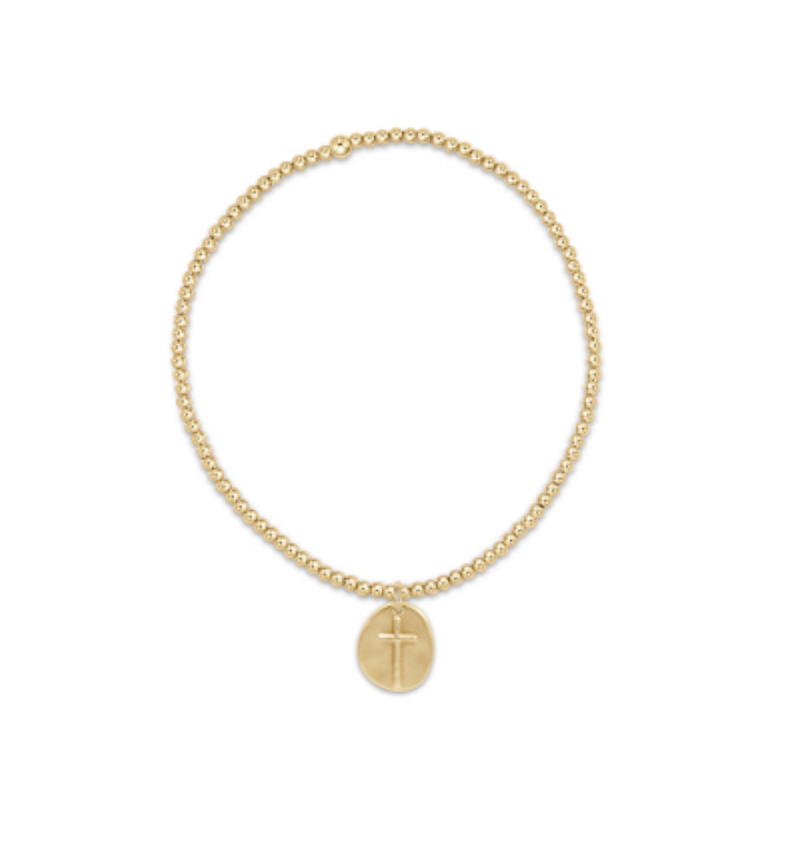 CLASSIC GOLD 2MM BEAD BRACELET - INSPIRE SMALL GOLD CHARM