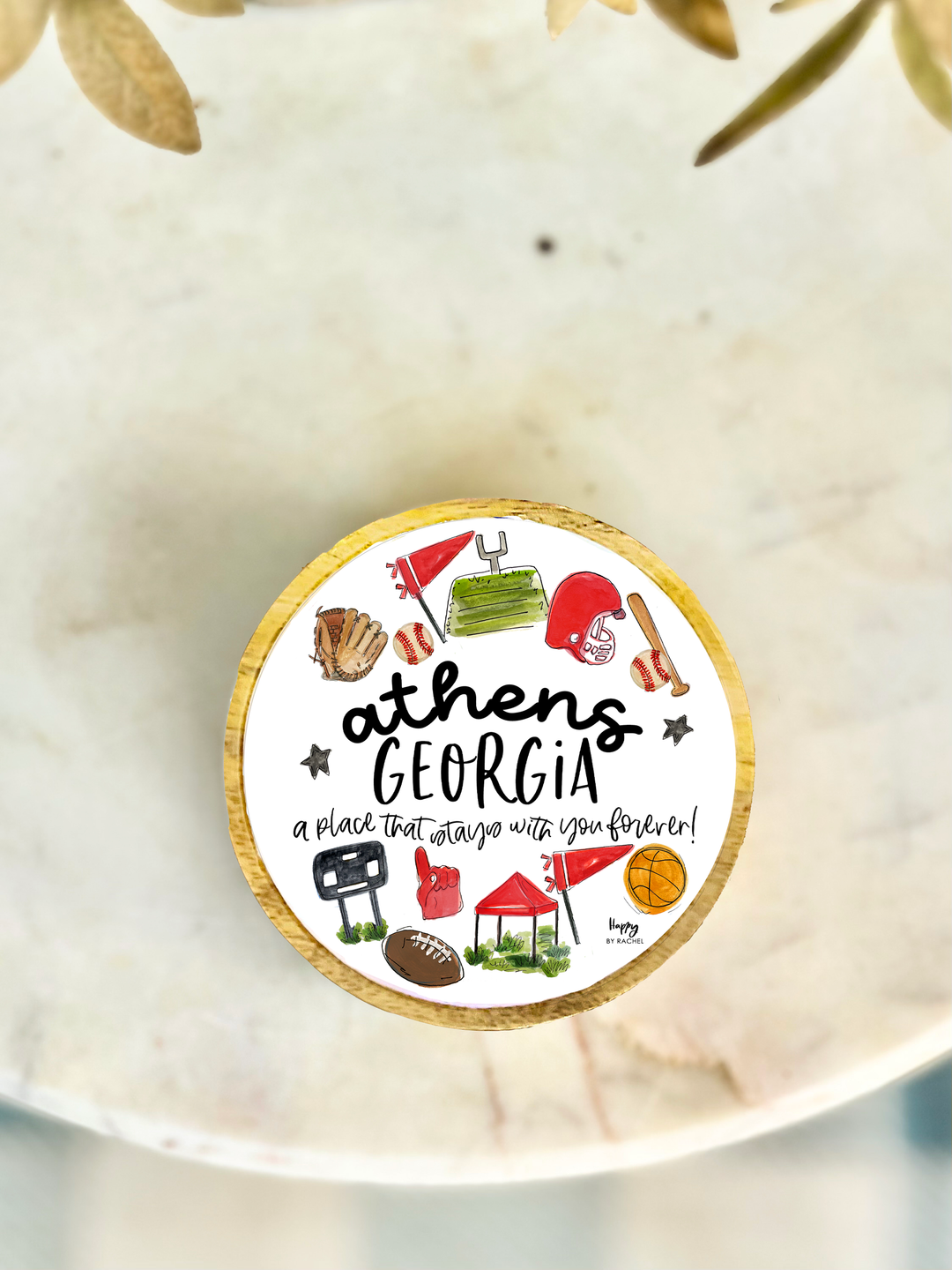 ATHENS, GA WOOD & ENAMEL SMALL TRAY