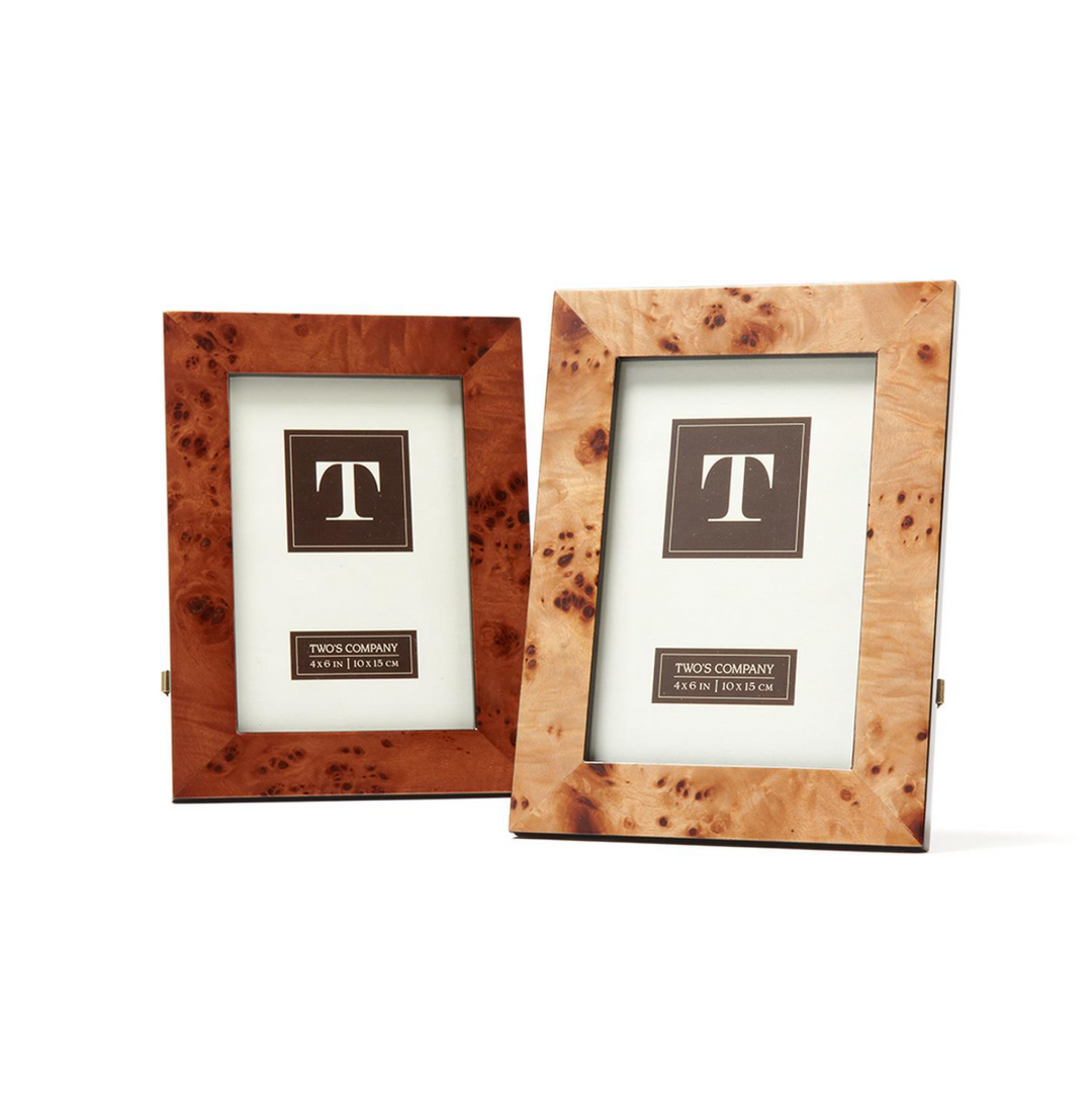 BURLED FAUX WOOD PHOTO FRAME